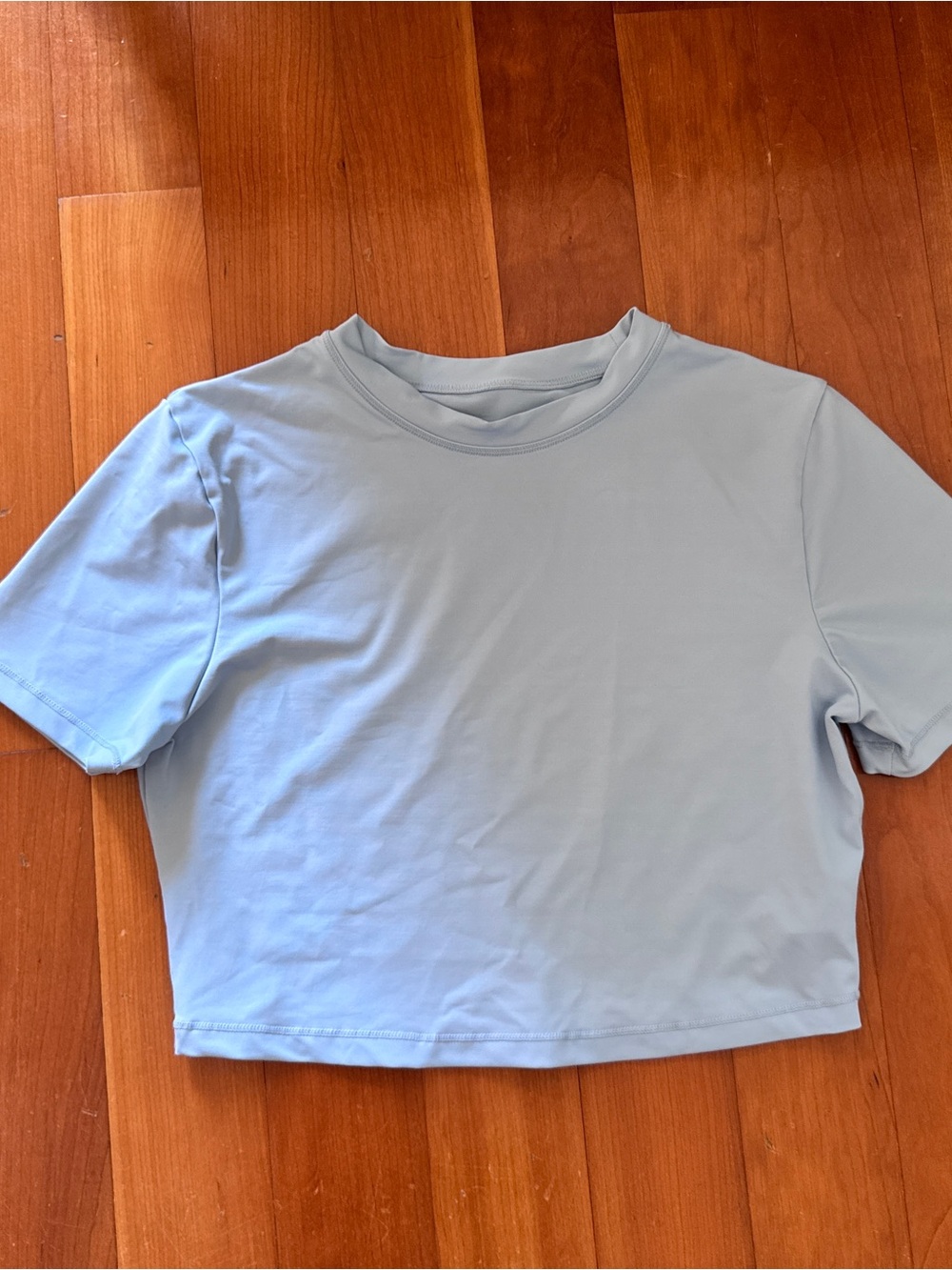 SKIMS Swim Blue Cropped short sleeve Tee Top